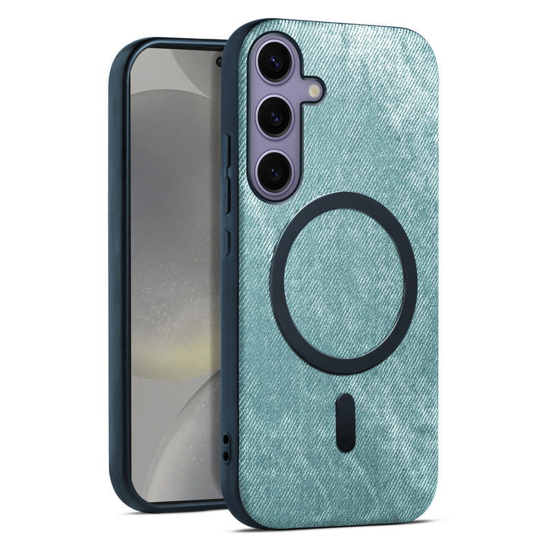 Classic Denim Finish Back Case For Samsung S24 5G With Wireless Charging Support Support