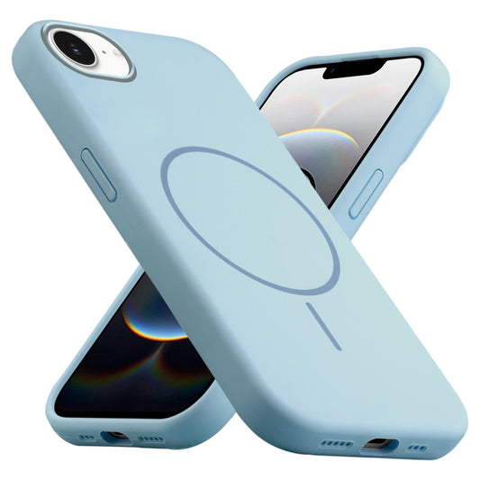 Liquid Silicon With Microfiber Lining Back Case For Apple iPhone 16e (MagSafe Compatible)