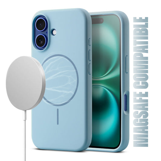 Liquid Silicon With Microfiber Lining Back Case For Apple iPhone 16 Plus (MagSafe Compatible)