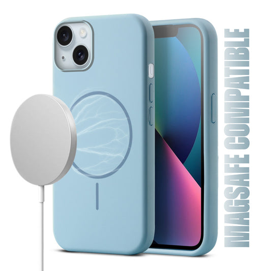 Liquid Silicon With Microfiber Lining Back Case For Apple iPhone 13 (MagSafe Compatible)