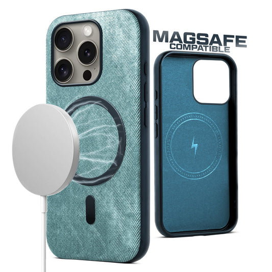 Classic Denim Finish Back Case For Apple iPhone 15 Pro With MagSafe Support