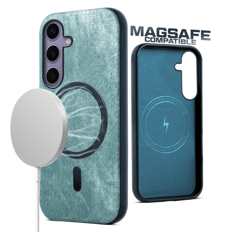 Classic Denim Finish Back Case For Samsung S24 5G With Wireless Charging Support Support
