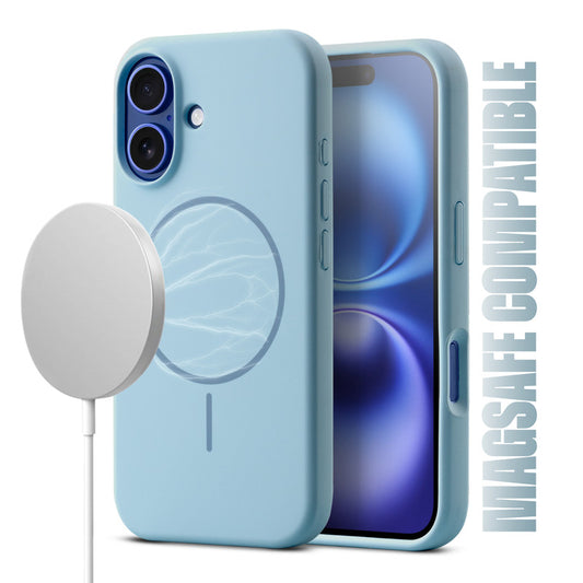 Liquid Silicon With Microfiber Lining Back Case For Apple iPhone 16 (MagSafe Compatible)
