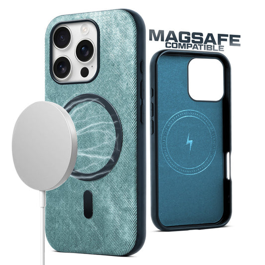 Classic Denim Finish Back Cover For Apple iphone 16 Pro Max With MagSafe Support