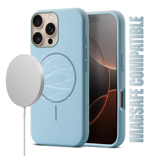 Liquid Silicon With Microfiber Lining Back Case For Apple iPhone 16 Pro (MagSafe Compatible)