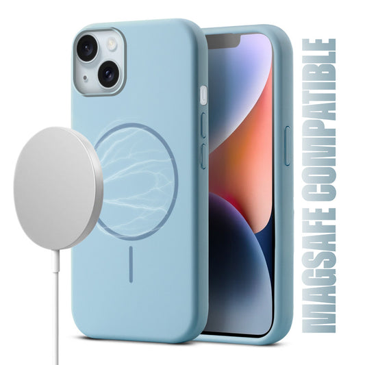 Liquid Silicon With Microfiber Lining Back Case For Apple iPhone 14 (MagSafe Compatible)