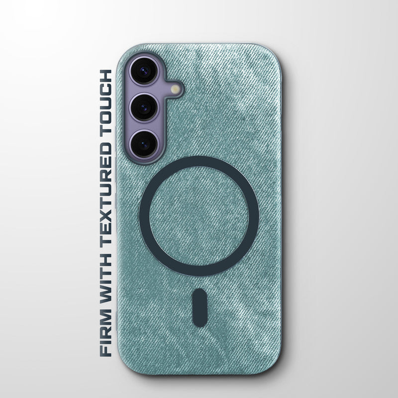 Classic Denim Finish Back Case For Samsung S24 5G With Wireless Charging Support Support