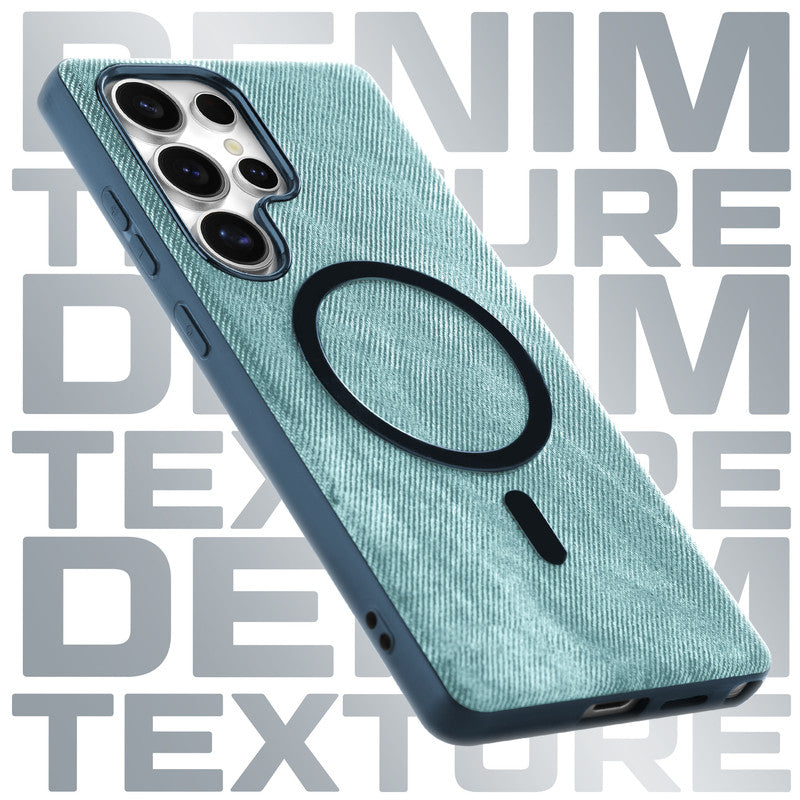 Classic Denim Finish Back Case For Samsung S24 Ultra 5G With Wireless Charging Support Support