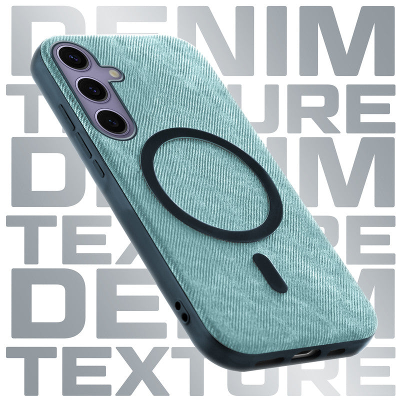 Classic Denim Finish Back Case For Samsung S24 5G With Wireless Charging Support Support