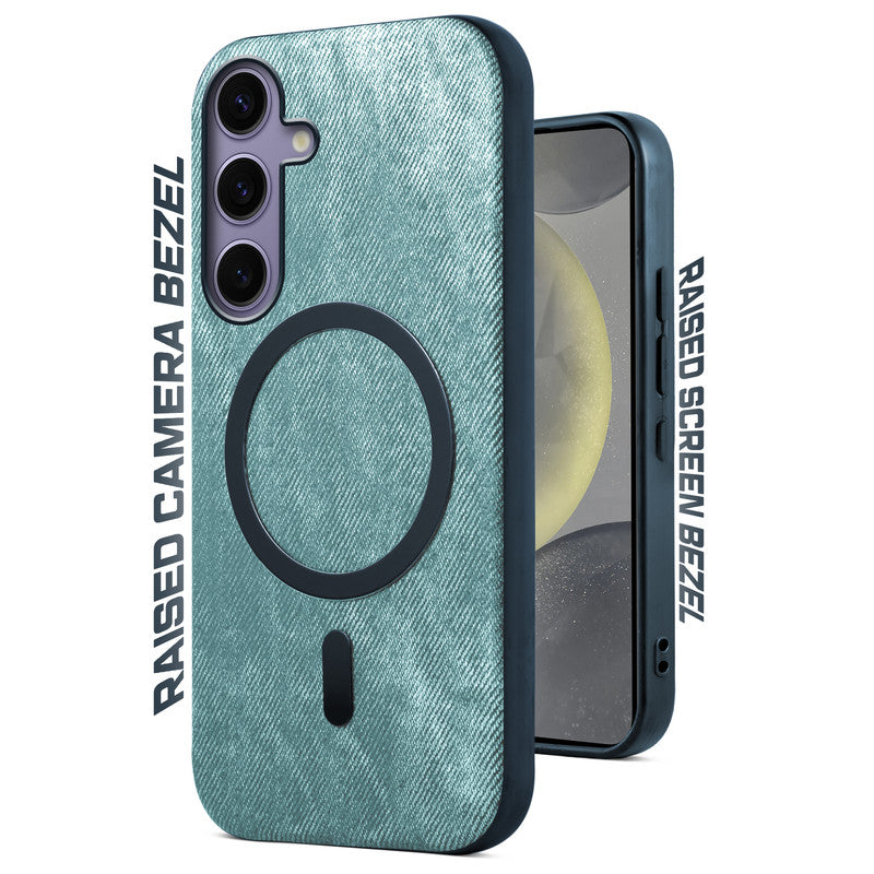 Classic Denim Finish Back Case For Samsung S24 5G With Wireless Charging Support Support