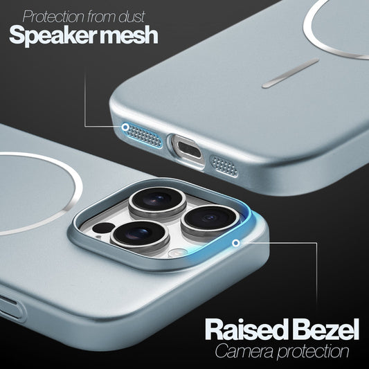 Slim Metallic Texture Wireless Charging MagSafe Case for Apple iPhone 16 Pro