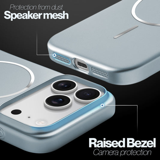 Slim Metallic Texture Wireless Charging MagSafe Case for Apple iPhone 17 Pro