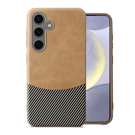 Modern Hybrid PU Leather With Checks Design Back Case For Samsung S24 5G with Sophisticated Style