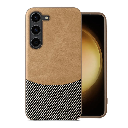 Modern Hybrid PU Leather With Checks Design Back Case For Samsung S23 5G with Sophisticated Style