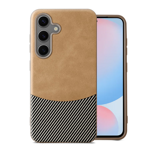 Modern Hybrid PU Leather With Checks Design Back Case For Samsung S24 FE 5G with Sophisticated Style