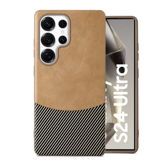 Modern Hybrid PU Leather With Checks Design Back Case For Samsung S24 Ultra 5G with Sophisticated Style
