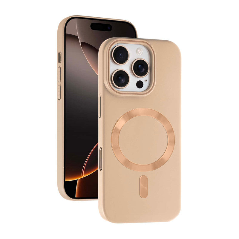 Hard Back Wireless Charging Support Case for Apple iPhone 16 Pro, Durable Design & Shiny Wireless Charging Support Ring