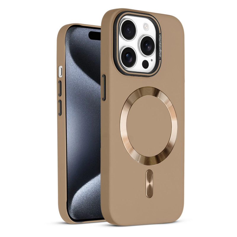 Smooth Silicone Finish Hard Back Wireless Charging Support Compatible Case for Apple iPhone 15 Pro With Camera Protection