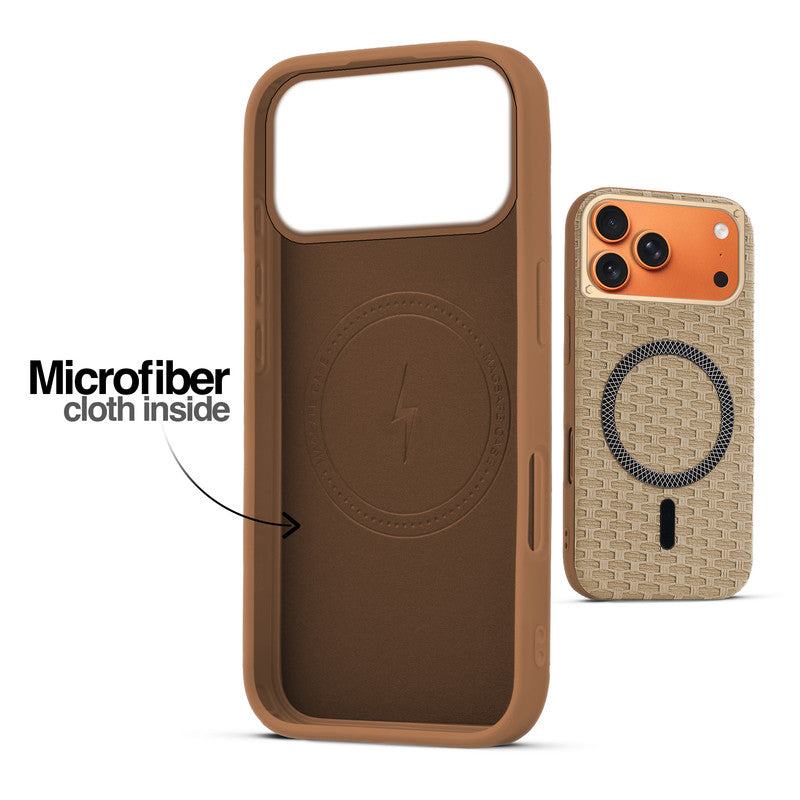Rugged Silicone Grip Mobile Back Cover Case For Apple iPhone 17 Pro With Wireless Charging Support Support