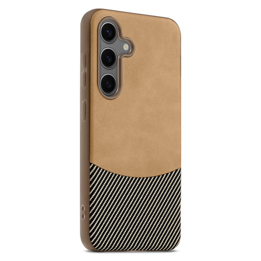 Modern Hybrid PU Leather With Checks Design Back Case For Samsung S24 FE 5G with Sophisticated Style