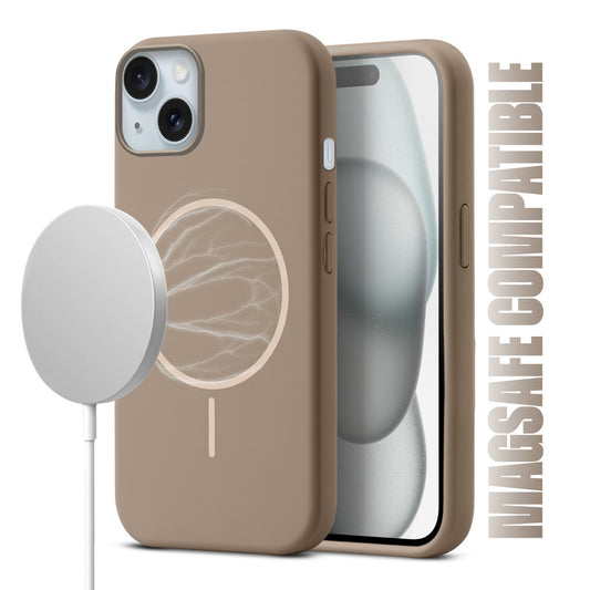 Liquid Silicon With Microfiber Lining Back Case For Apple iPhone 15 (MagSafe Compatible)