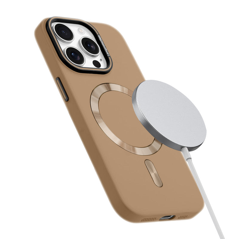 Smooth Silicone Finish Hard Back Wireless Charging Support Compatible Case for Apple iPhone 15 Pro With Camera Protection