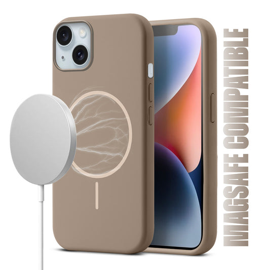 Liquid Silicon With Microfiber Lining Back Case For Apple iPhone 14 (MagSafe Compatible)
