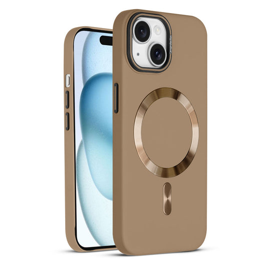 Smooth Silicone Finish Hard Back MagSafe Compatible Case for Apple iPhone 15 With Camera Protection