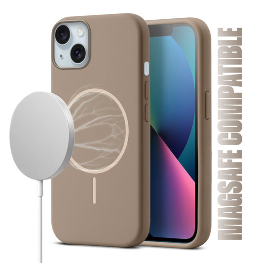 Liquid Silicon With Microfiber Lining Back Case For Apple iPhone 13 (MagSafe Compatible)