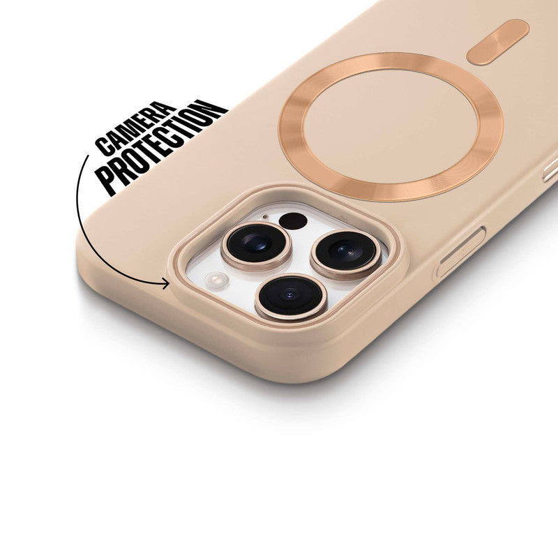 Hard Back Wireless Charging Support Case for Apple iPhone 16 Pro, Durable Design & Shiny Wireless Charging Support Ring