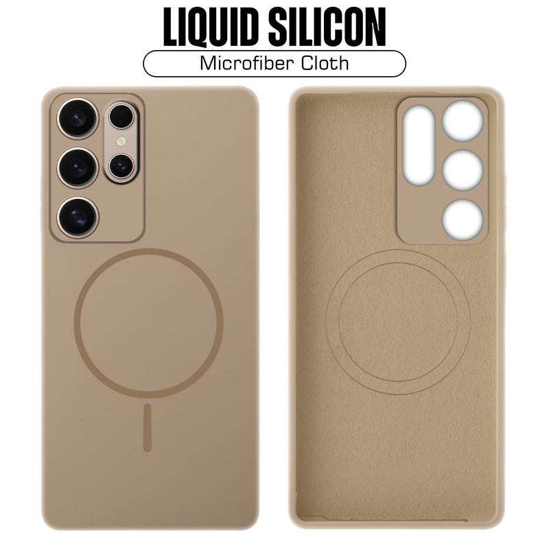 Wireless Charging Support Compatible Liquid Silicone Case For Samsung S25 Ultra 5G With Camera Protection