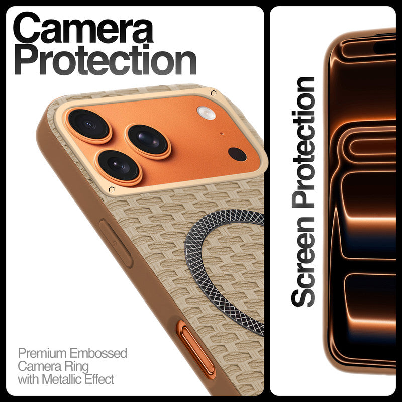 Rugged Silicone Grip Mobile Back Cover Case For Apple iPhone 17 Pro With Wireless Charging Support Support