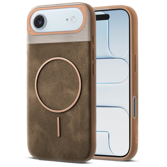 Luxury PU Leather Hard Back Case for Apple iPhone 17 Air, With Micro-Fiber Cloth inside, MagSafe Compatible