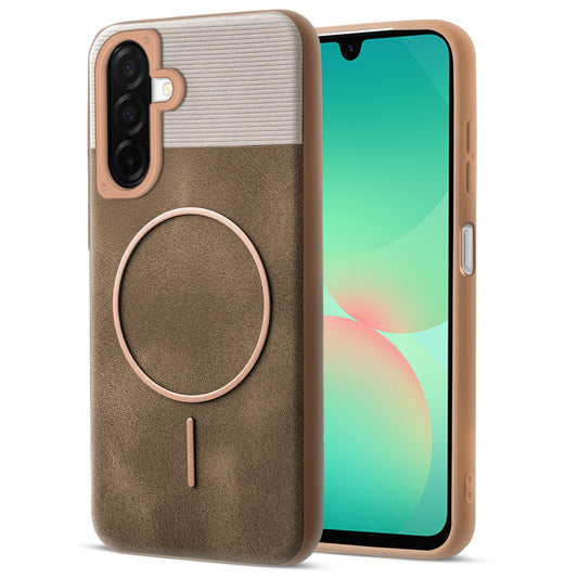 Luxury PU Leather Hard Back Case for Samsung A26 5G, With Micro-Fiber Cloth inside, MagSafe Compatible