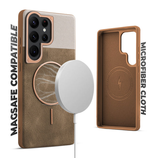 Luxury Leather MagSafe Case for Samsung S22 Ultra 5G
