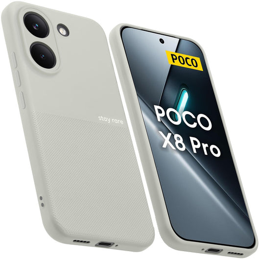 Matte Grip Silicone Case With Camera Protection & Microfiber Lining For Poco X8 Pro 5G