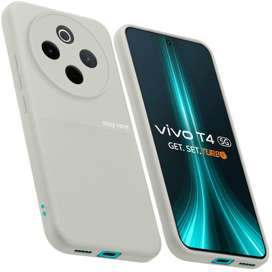 Matte Grip Silicone Case With Camera Protection & Microfiber Lining For Vivo T4 5G