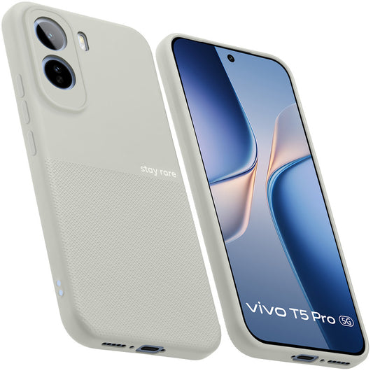 Matte Grip Silicone Case With Camera Protection & Microfiber Lining For Vivo T5 Pro 5G