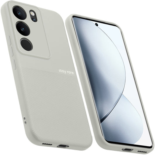 Matte Grip Silicone Case With Camera Protection & Microfiber Lining For Vivo V29 5G