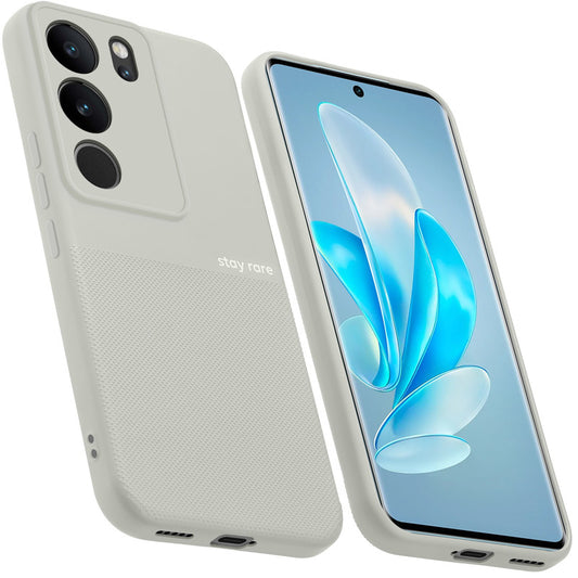 Matte Grip Silicone Case With Camera Protection & Microfiber Lining For Vivo V29 Pro 5G