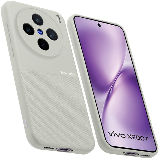 Matte Grip Silicone Case With Camera Protection & Microfiber Lining For Vivo X200T 5G