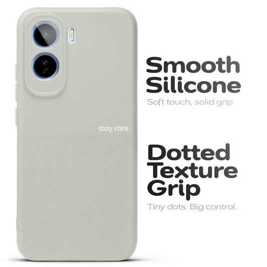 Matte Grip Silicone Case With Camera Protection & Microfiber Lining For Vivo T5 Pro 5G
