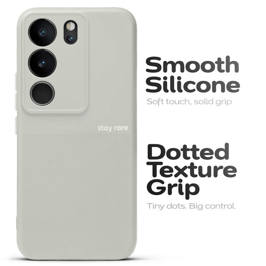 Matte Grip Silicone Case With Camera Protection & Microfiber Lining For Vivo V29 5G