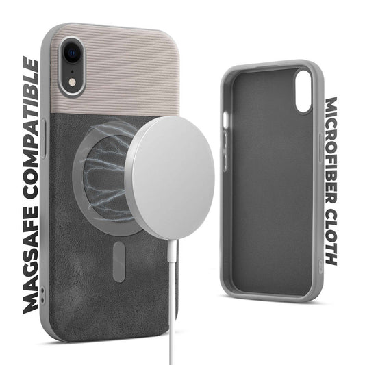 Smooth PU Leather Back Cover for Apple iPhone XR , MagSafe Support & Soft Fabric Inside