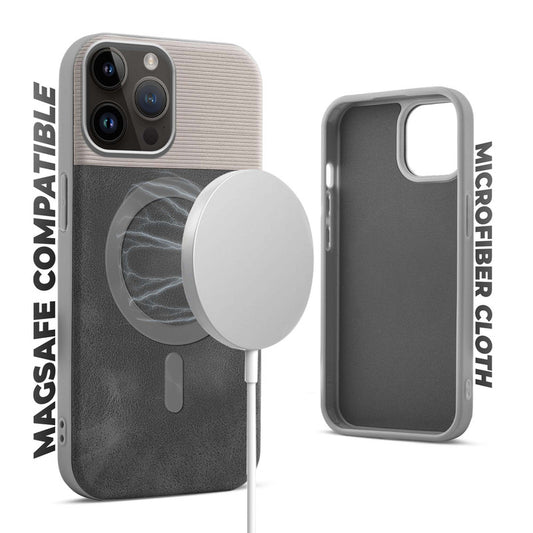 Smooth PU Leather MagSafe Back Cover for Apple iPhone 14 Pro Max