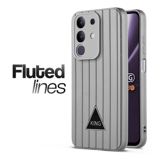 Glossy Matte Line Texture Back Cover for Vivo T4x 5G