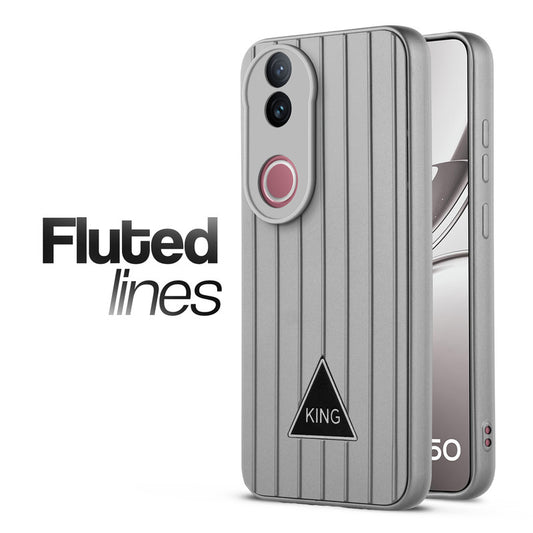 Glossy Matte Line Texture Back Cover for Vivo V50 5G