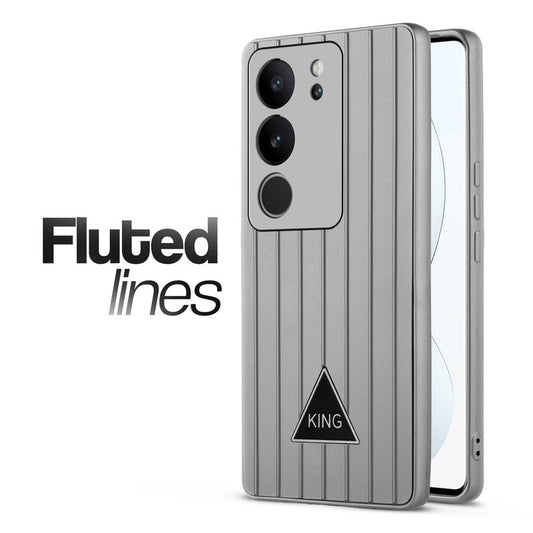 Glossy Matte Line Texture Back Cover for Vivo V29 5G