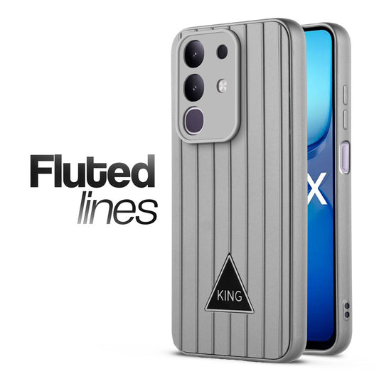 Glossy Matte Line Texture Back Cover for iQOO Z10x 5G