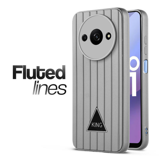 Glossy Matte Line Texture Back Cover for Poco C61